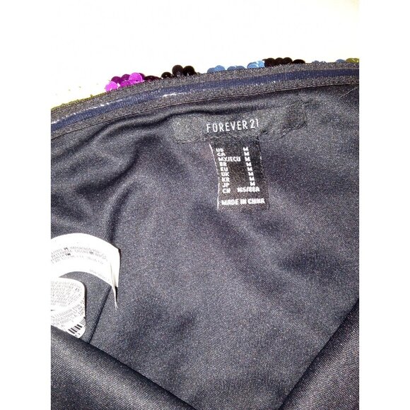 Forever 21 Tube Top Women's Size Medium Purple Green Blue Yellow Sequin - Picture 2 of 5